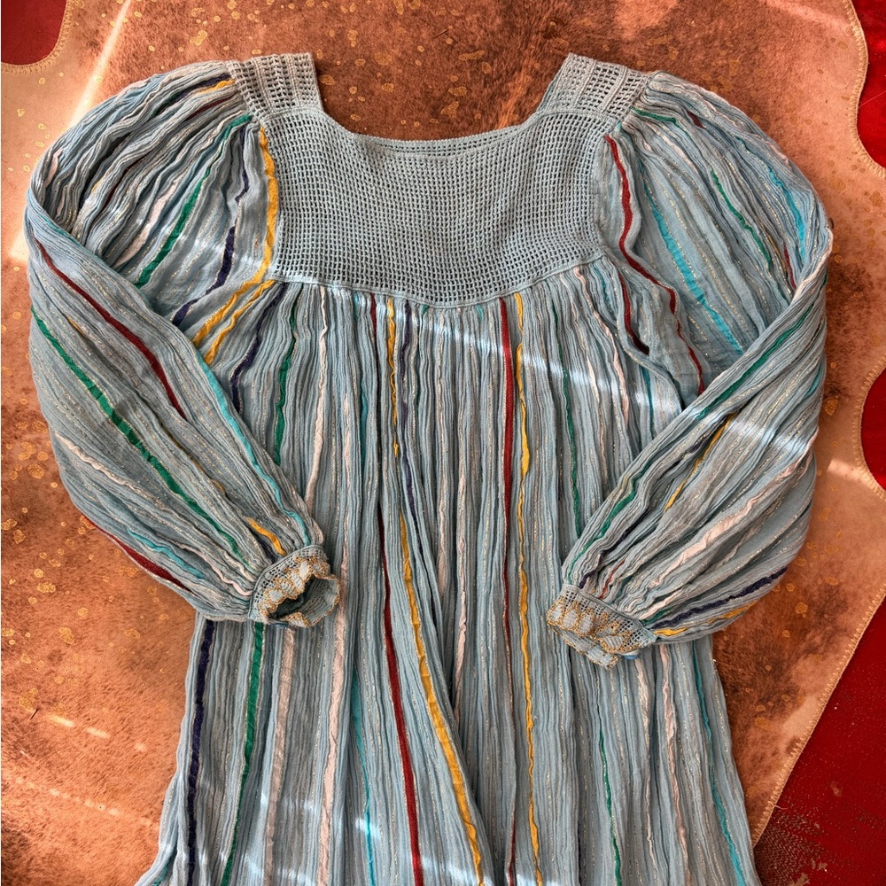 Striped Vintage 70’s Bohemian Maxi Dress - Picture 8 of 9